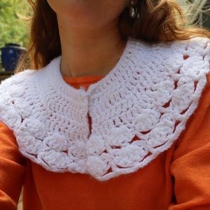 Collar knit handmade detached dickey clown retro grandma Victorian cottage fairy